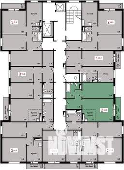 2-к квартира, вторичка, 56м2, 2/17 этаж