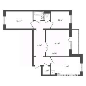 3-к квартира, вторичка, 68м2, 3/10 этаж
