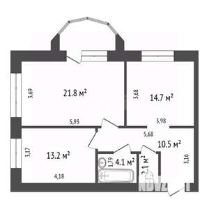 2-к квартира, вторичка, 66м2, 13/18 этаж