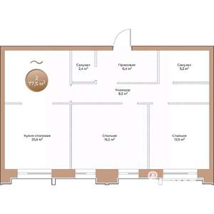 2-к квартира, вторичка, 78м2, 10/24 этаж