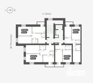 2-к квартира, вторичка, 67м2, 5/16 этаж