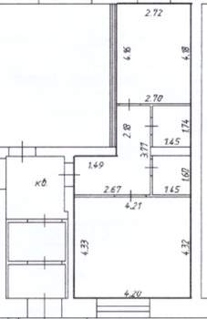 1-к квартира, вторичка, 42м2, 1/10 этаж