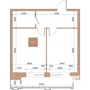 1-к квартира, вторичка, 47м2, 13/24 этаж