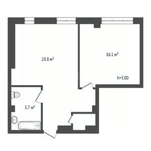 2-к квартира, вторичка, 52м2, 3/5 этаж