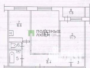 2-к квартира, вторичка, 50м2, 5/9 этаж