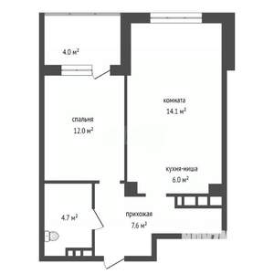 2-к квартира, вторичка, 44м2, 7/19 этаж