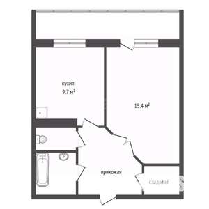 1-к квартира, вторичка, 36м2, 1/16 этаж