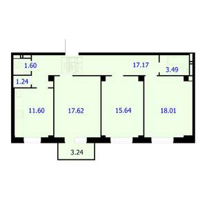 3-к квартира, строящийся дом, 87м2, 4/9 этаж