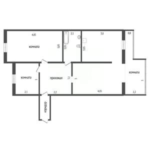 3-к квартира, вторичка, 67м2, 3/7 этаж