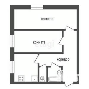 2-к квартира, вторичка, 43м2, 1/5 этаж