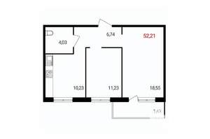 2-к квартира, вторичка, 52м2, 16/18 этаж