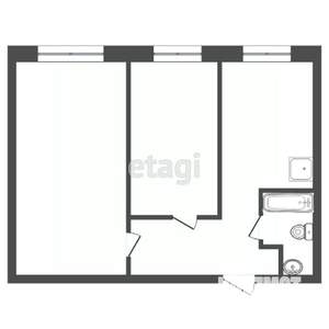 2-к квартира, вторичка, 43м2, 1/5 этаж