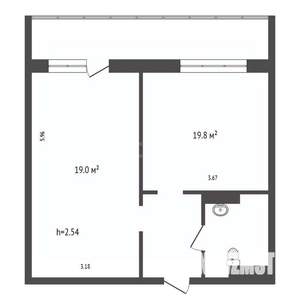 1-к квартира, вторичка, 44м2, 2/19 этаж