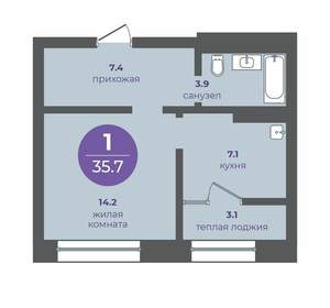 1-к квартира, вторичка, 36м2, 9/24 этаж