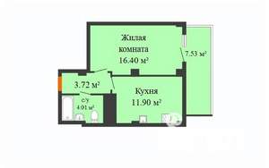 1-к квартира, строящийся дом, 36м2, 17/17 этаж