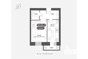 1-к квартира, вторичка, 41м2, 11/16 этаж