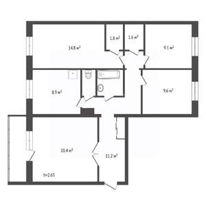 4-к квартира, вторичка, 81м2, 3/10 этаж