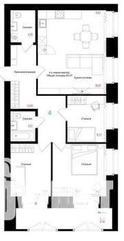 4-к квартира, вторичка, 83м2, 7/9 этаж