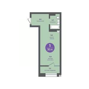 1-к квартира, вторичка, 30м2, 10/24 этаж