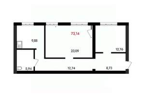 2-к квартира, вторичка, 73м2, 11/18 этаж