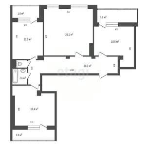 3-к квартира, вторичка, 100м2, 10/10 этаж