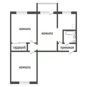 3-к квартира, вторичка, 60м2, 4/5 этаж