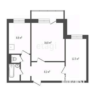 2-к квартира, вторичка, 53м2, 5/10 этаж