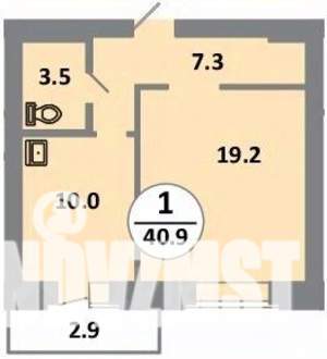1-к квартира, вторичка, 41м2, 5/14 этаж