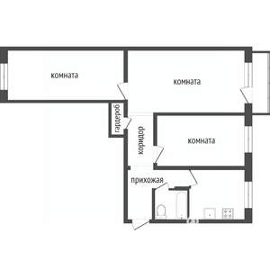 3-к квартира, вторичка, 61м2, 8/9 этаж