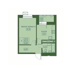1-к квартира, вторичка, 37м2, 3/23 этаж