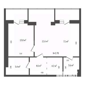 2-к квартира, вторичка, 62м2, 13/17 этаж