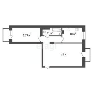 2-к квартира, вторичка, 58м2, 3/4 этаж