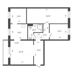 3-к квартира, вторичка, 82м2, 10/10 этаж