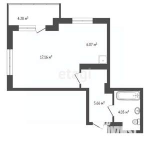 Студия квартира, вторичка, 33м2, 8/17 этаж