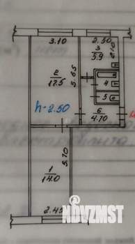 2-к квартира, вторичка, 46м2, 1/5 этаж