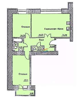 3-к квартира, вторичка, 81м2, 4/16 этаж
