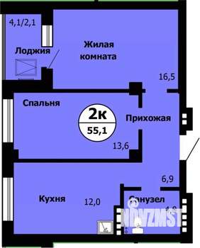 2-к квартира, вторичка, 56м2, 13/24 этаж