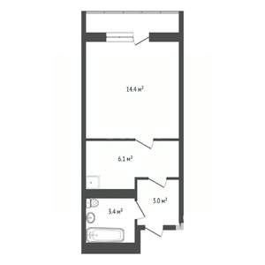 Студия квартира, вторичка, 27м2, 13/18 этаж