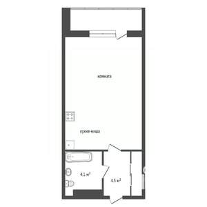 1-к квартира, вторичка, 43м2, 5/23 этаж