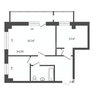 2-к квартира, вторичка, 44м2, 8/9 этаж