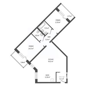 3-к квартира, сданный дом, 88м2, 4/8 этаж