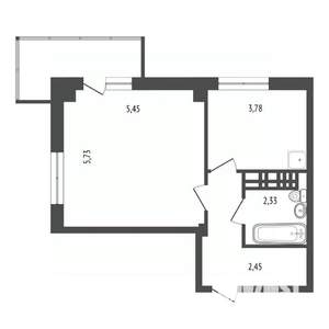 1-к квартира, вторичка, 53м2, 7/19 этаж