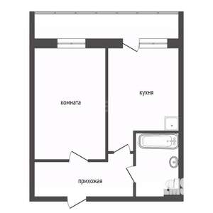 1-к квартира, вторичка, 36м2, 6/9 этаж