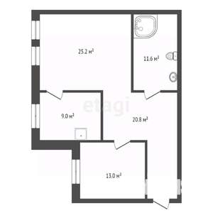 2-к квартира, вторичка, 40м2, 1/2 этаж