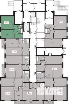 1-к квартира, строящийся дом, 42м2, 1/17 этаж