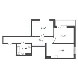 2-к квартира, вторичка, 45м2, 22/24 этаж