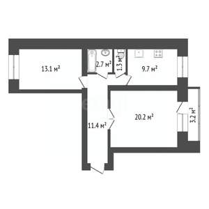 2-к квартира, вторичка, 59м2, 14/14 этаж