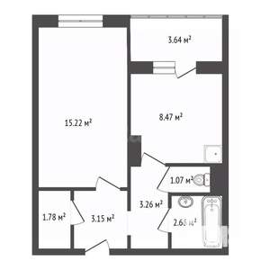 1-к квартира, вторичка, 35м2, 5/14 этаж