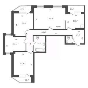 4-к квартира, вторичка, 109м2, 11/17 этаж