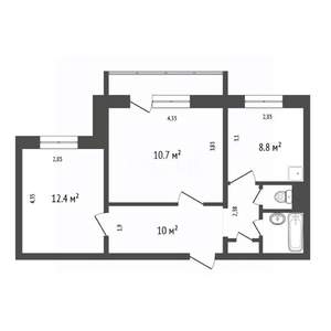 2-к квартира, вторичка, 53м2, 8/10 этаж
